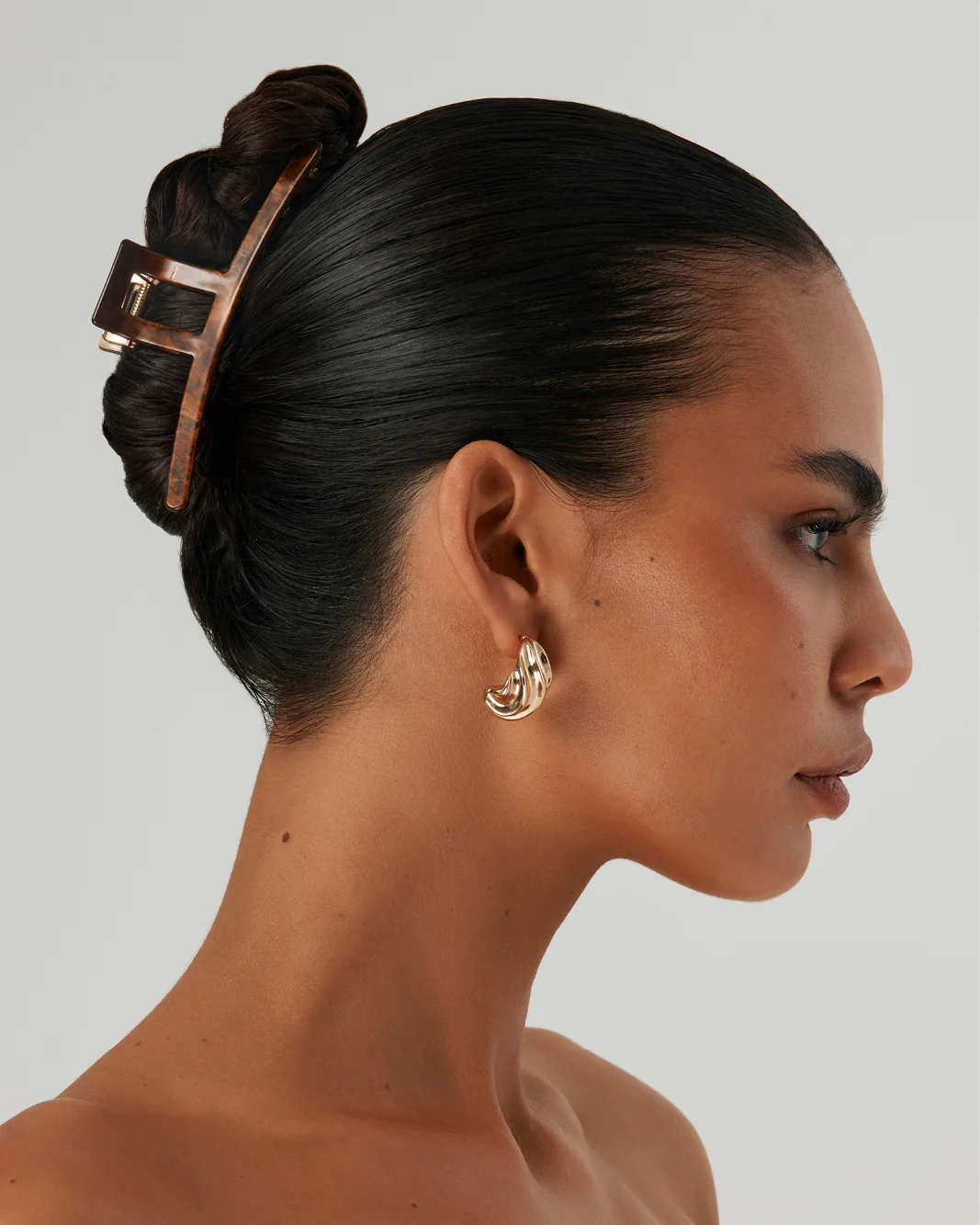 RESIN METAL CLAW CLIP - GOLD-CHOCOLATE TORT - Image 3
