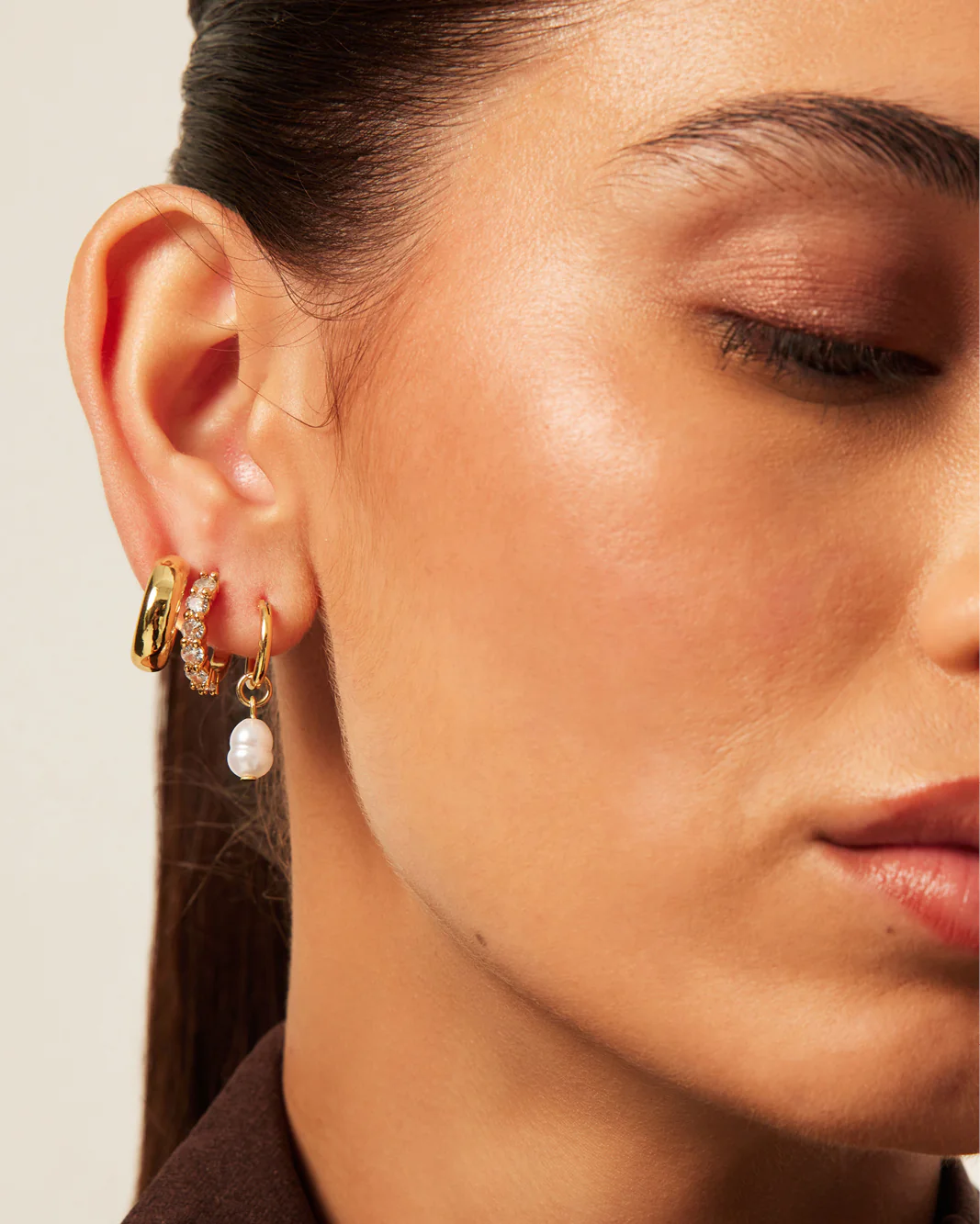 TASMIN 3 PACK EARRINGS - GOLD PLATED 18K - Image 2
